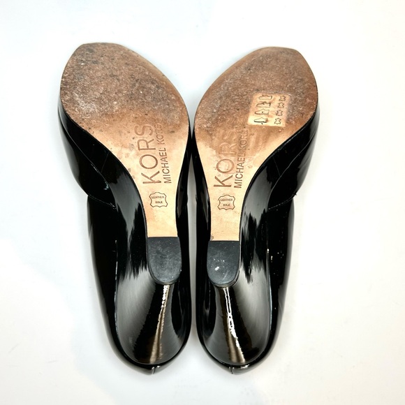 Michael Kors Black Patent Leather Wedge Peep Toe | 7.5 - Picture 5 of 8